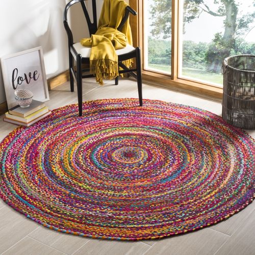 Tapis Braided 152 X 152 Cm Boheme Greer Rouge / Multi