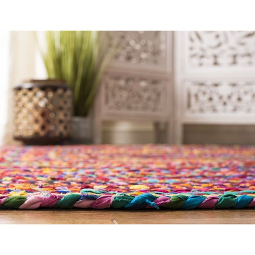 Tapis Braided 152 X 244 Cm Boheme Greer Rouge / Multi