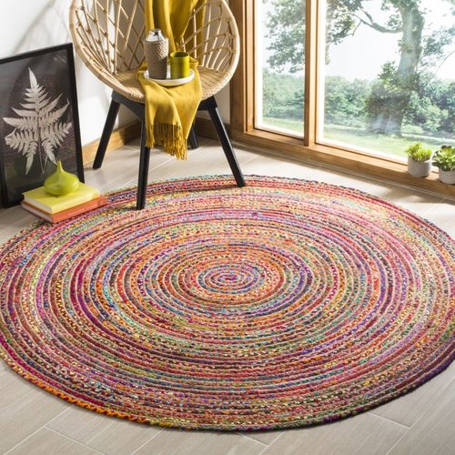 Tapis Rond Cape Cod 122 X 122 Cm Cotier Revel Rouge / Multi