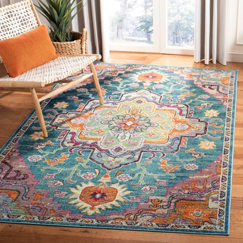 Tapis Transparent 201 X 279 Cm De Transition Desi Bleu