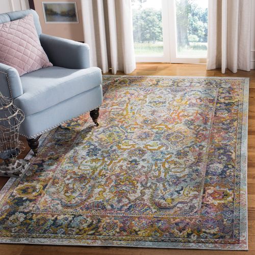 Tapis Transparent 201 X 279 Cm De Transition Davide Bleu