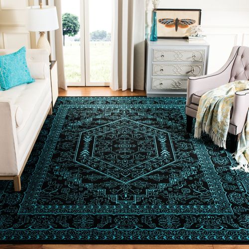 Tapis Adirondack 235 X 305 Cm Médaillon Arianwen Noir / Canard