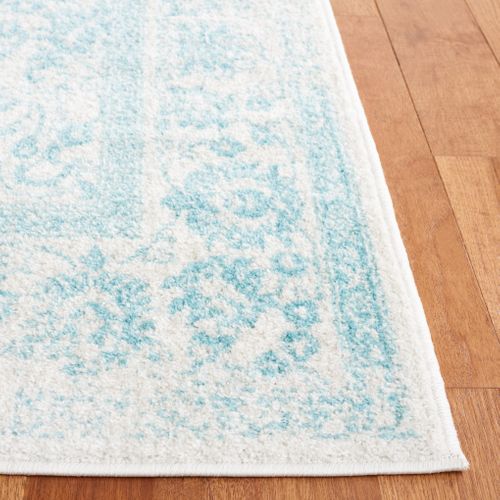 Tapis Adirondack 155 X 229 Cm Vintage Patiné Lucinda Ivoire / Bleu Clair