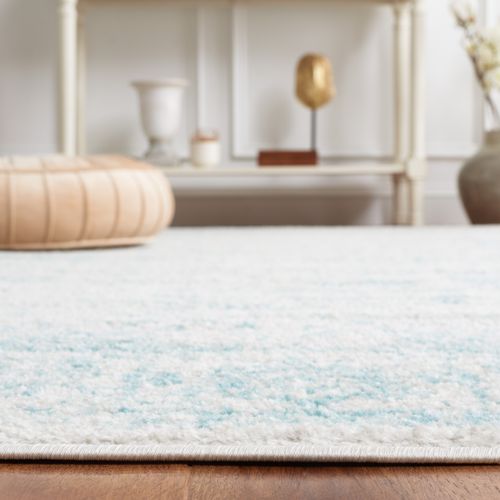 Tapis Adirondack 155 X 229 Cm Vintage Patiné Lucinda Ivoire / Bleu Clair