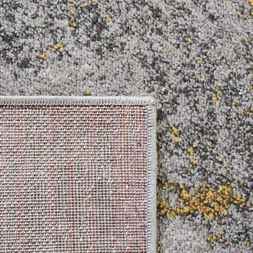 Tapis Adirondack 76 X 244 Cm Abstrait Moderne En Détresse Evelyn Gris / Jaune