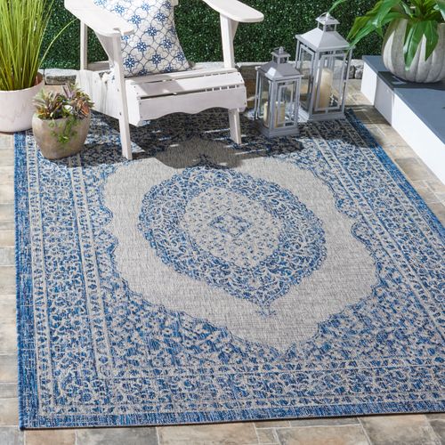 Tapis Cour 122 X 170 Cm Contemporain Amira Bleu