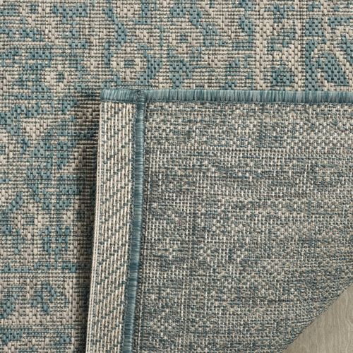 Tapis Cour 79 X 152 Cm Contemporain Amira Gris Clair / Aqua