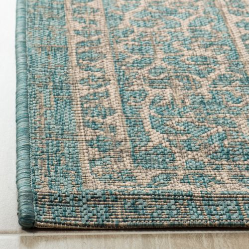 Tapis Cour 122 X 170 Cm Contemporain Amira Gris Clair / Aqua