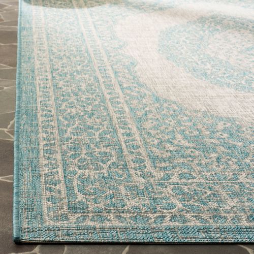 Tapis Cour 201 X 290 Cm Contemporain Amira Gris/aqua