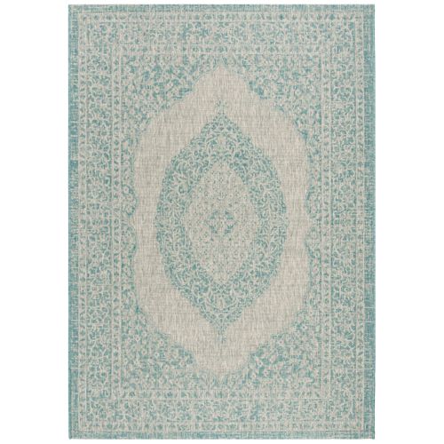 Tapis Cour 201 X 290 Cm Contemporain Amira Gris/aqua
