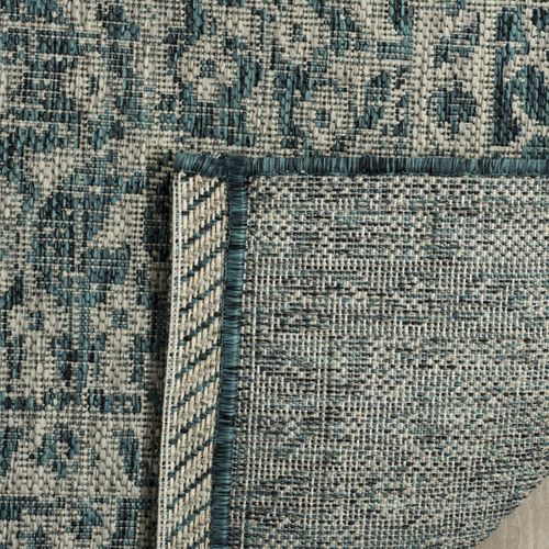 Tapis Cour 79 X 152 Cm Contemporain Amira Gris Clair / Bleu-vert