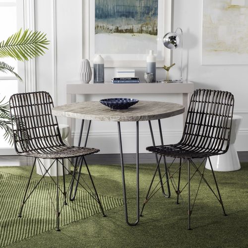 Chaises De Salle à Manger Earlean Lot De 2 Noir Rotin