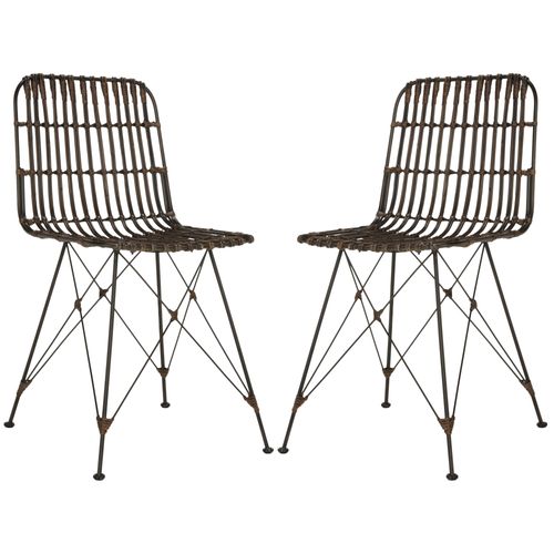 Chaises De Salle à Manger Earlean Lot De 2 Noir Rotin