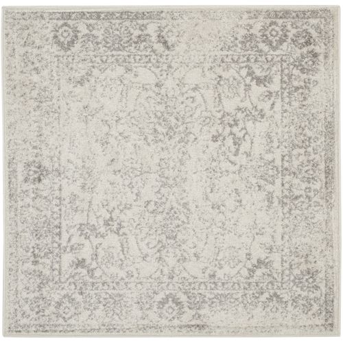 Tapis Adirondack 152 X 152 Cm Vintage Patiné Lucinda Ivoire / Argent