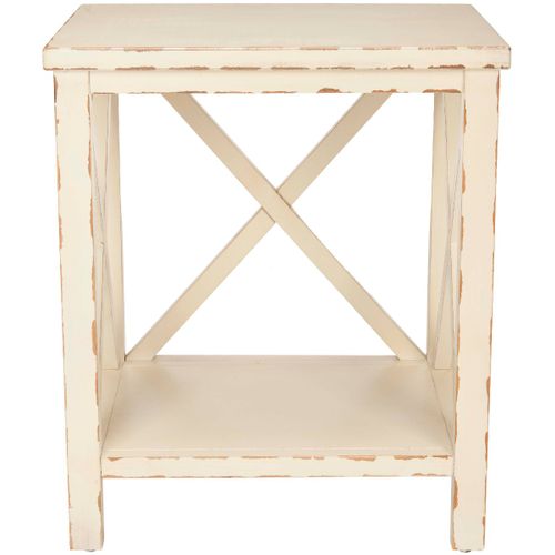 Table D'appoint Augustina Blanc Peuplier 46 X 34 X 54 Cm