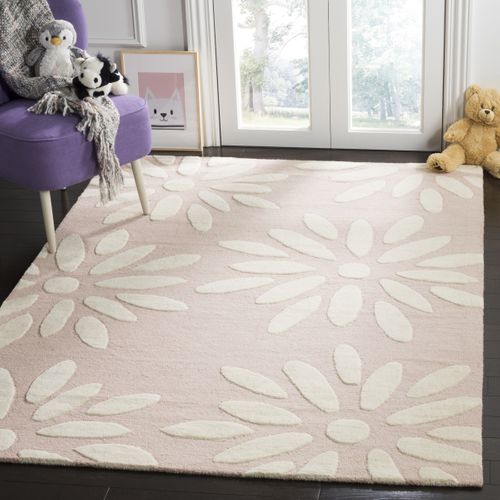 Tapis Kids 122 X 183 Cm à Pois Nolan Rose / Ivoire