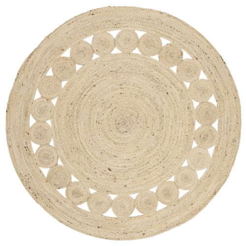 Tapis Fibre Naturelle 91 X 91 Cm Contemporain Esme Blanc
