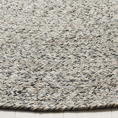 Tapis Braided 152 X 152 Cm Pays Rustique Ferme Hesper Ivoire / Gris