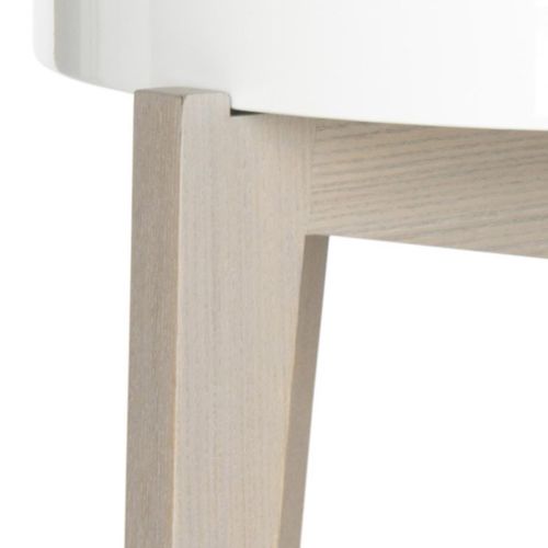 Table D'appoint Cornie Gris/blanc Bois Embouti 50 X 50 X 54 Cm
