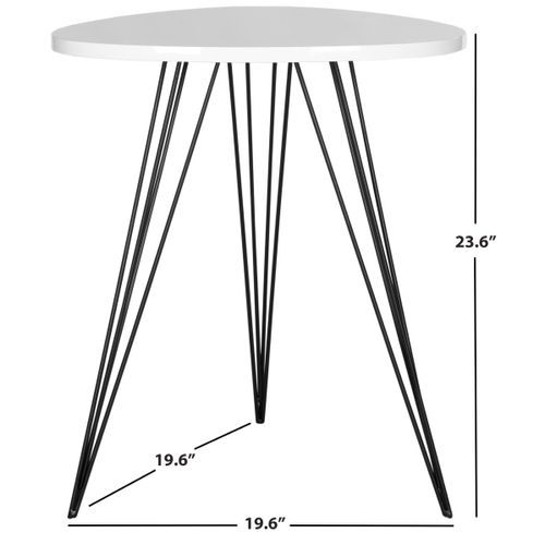 Table D'appoint Dosia Noir/blanc Bois Embouti 50 X 50 X 60 Cm