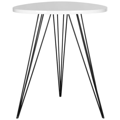 Table D'appoint Dosia Noir/blanc Bois Embouti 50 X 50 X 60 Cm