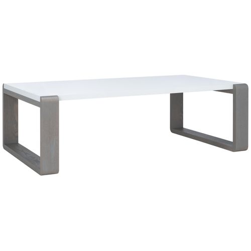 Tables Basses Evelena Gris/blanc Bois Embouti 110 X 65 X 35 Cm