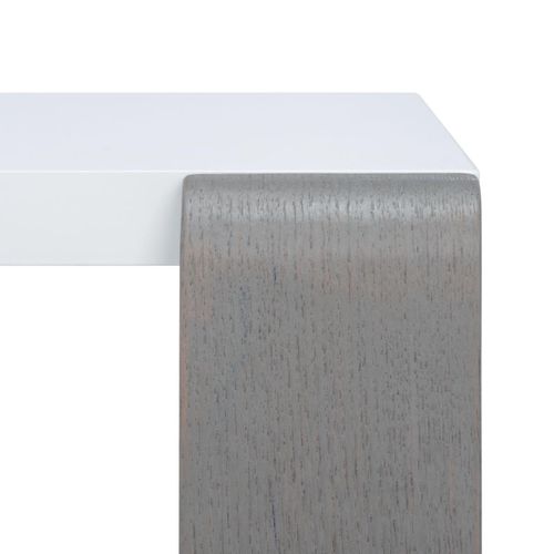 Tables Basses Evelena Gris/blanc Bois Embouti 110 X 65 X 35 Cm