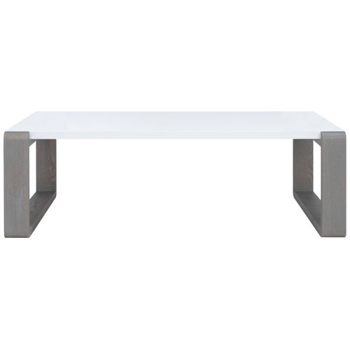 Tables Basses Evelena Gris/blanc Bois Embouti 110 X 65 X 35 Cm