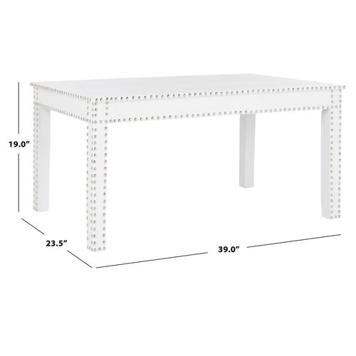 Tables Basses Jessye Blanc Bois Embouti 99 X 60 X 48 Cm