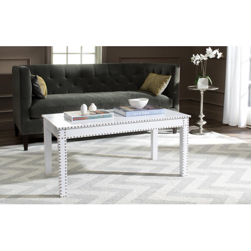 Tables Basses Jessye Blanc Bois Embouti 99 X 60 X 48 Cm