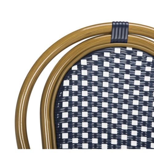 Chaises De Salle à Manger D'exterieur Marilynn Lot De 2 Marine/blanc Osier En Polyethylene