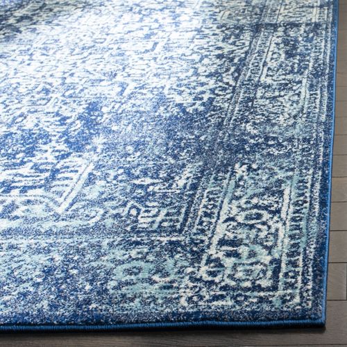Tapis Evoke 91 X 91 Cm De Transition Aria Marine / Ivoire