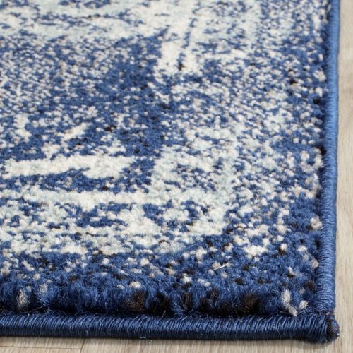 Tapis Evoke 91 X 91 Cm De Transition Aria Marine / Ivoire