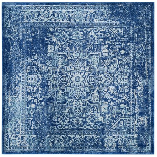 Tapis Evoke 91 X 91 Cm De Transition Aria Marine / Ivoire