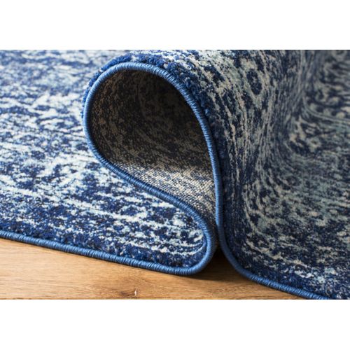 Tapis Evoke 91 X 91 Cm De Transition Aria Marine / Ivoire