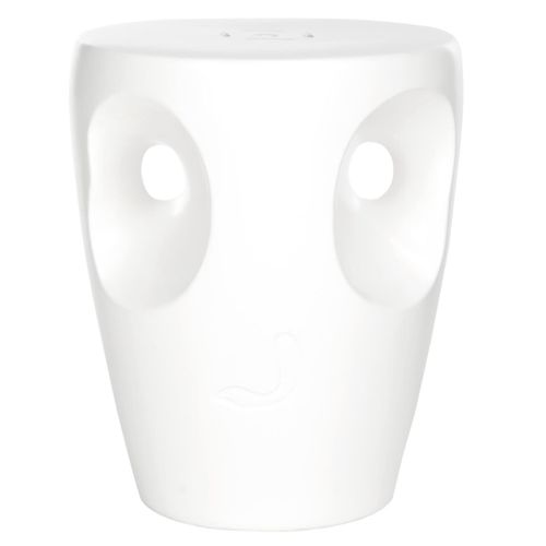 Tabouret De Jardin Nelie Blanc Ceramique 38 X 38 X 47 Cm