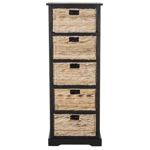 Table D'appoint Lorean Noir Bois De Pin 44 X 34 X 117 Cm