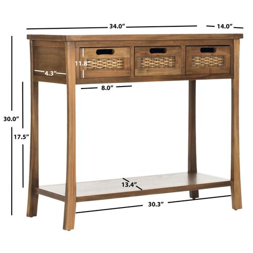 Table Console Laverna Neutre Bois D'orme 86 X 36 X 76 Cm