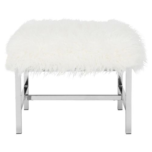 Pouf Eppie Blanc Le Fer 53 X 53 X 42 Cm