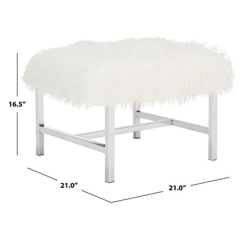 Pouf Eppie Blanc Le Fer 53 X 53 X 42 Cm