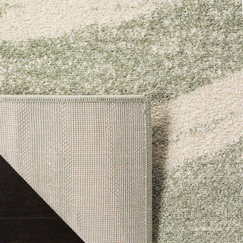 Tapis Adirondack 76 X 305 Cm Vague Moderne En Détresse Leocadia Sauge / Crème