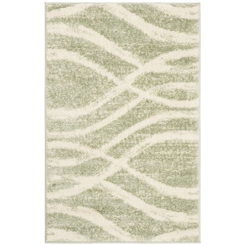 Tapis Adirondack 76 X 122 Cm Vague Moderne En Détresse Leocadia Sauge / Crème