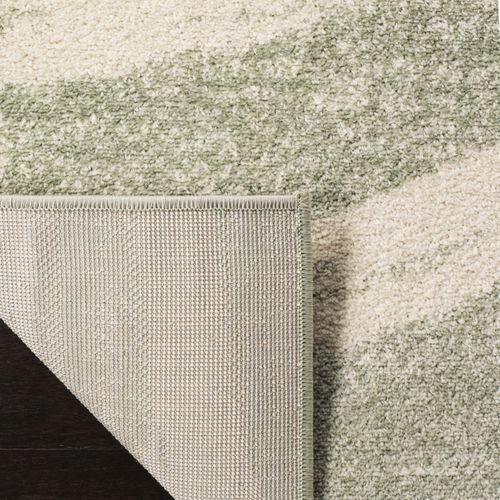 Tapis Adirondack 122 X 122 Cm Vague Moderne En Détresse Leocadia Sauge / Crème