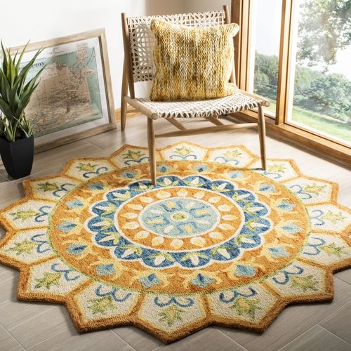 Tapis Novelty 152 X 152 Cm Bohemien Laken Rouille / Ivoire