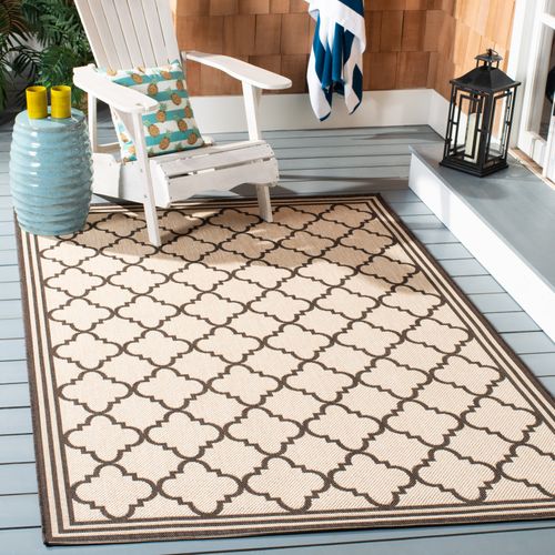Tapis Maison De Plage 160 X 229 Cm Treillis Ischia Marron