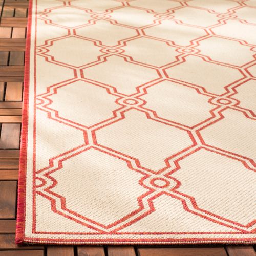 Tapis Maison De Plage 61 X 244 Cm Treillis Nerano Rouge