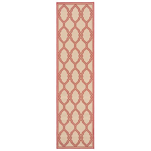 Tapis Maison De Plage 61 X 244 Cm Treillis Nerano Rouge