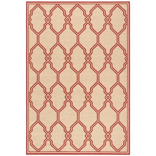 Tapis Maison De Plage 155 X 229 Cm Treillis Nerano Rouge
