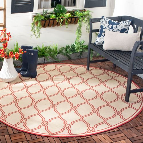 Tapis Maison De Plage 201 X 201 Cm Treillis Nerano Rouge