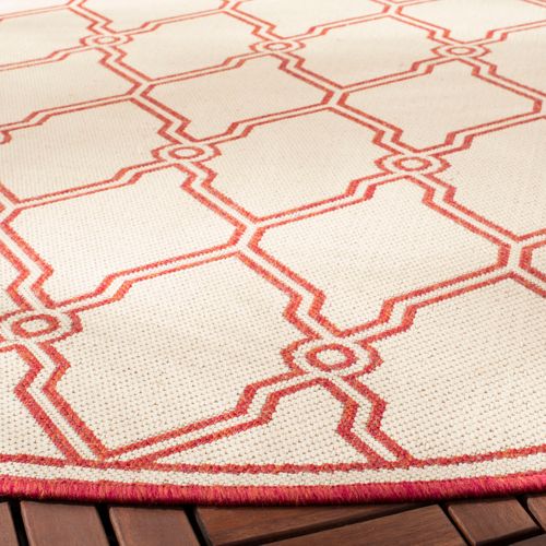 Tapis Maison De Plage 201 X 201 Cm Treillis Nerano Rouge